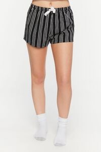 WHITE/BLACK Graphic Tee & Shorts Pajama Set, image 6
