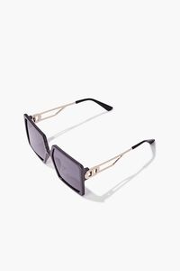GOLD/BLACK Oversized Square Sunglasses, image 5