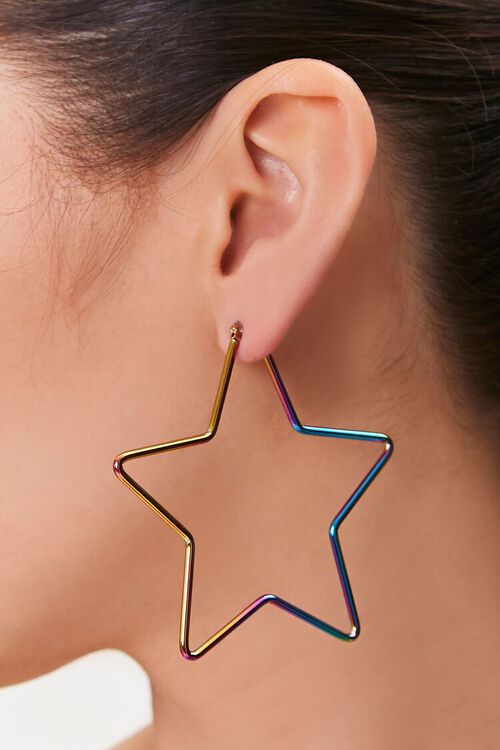 PURPLE Star Hoop Earrings, image 1