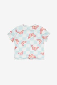 BLUE/MULTI Girls Checkered Butterfly Tee (Kids), image 2