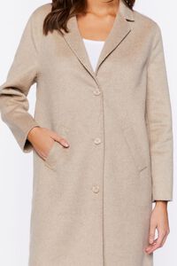 OATMEAL Brushed Longline Button-Front Coat, image 5