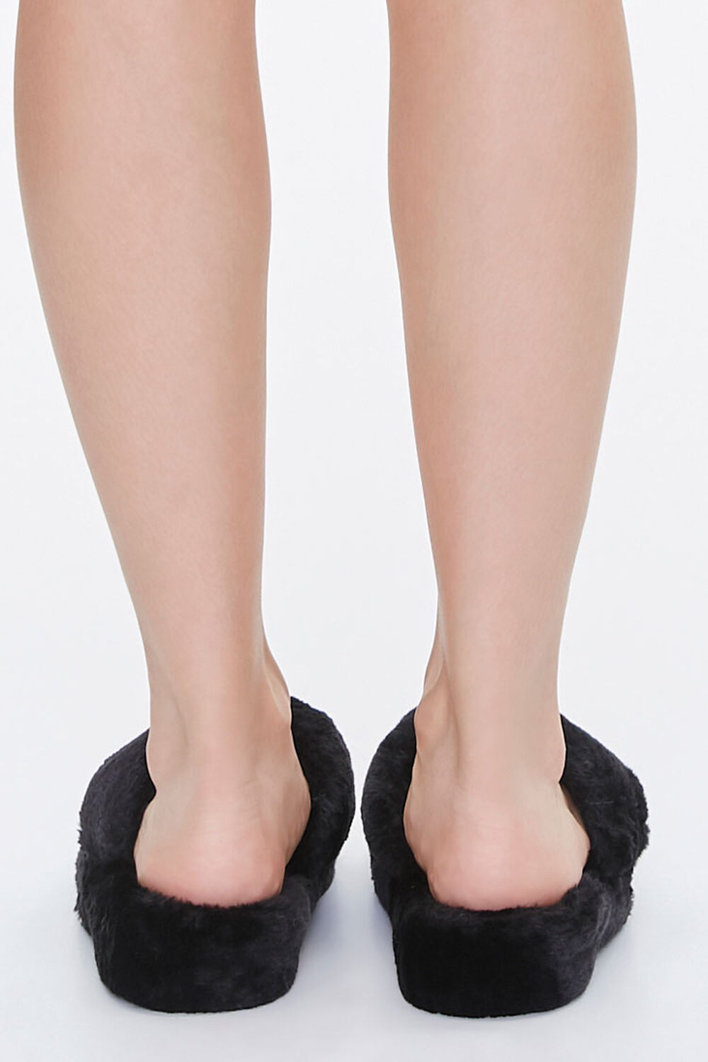 BLACK Plush Thong Slippers, image 3