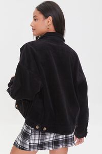 BLACK Corduroy Button-Front Jacket, image 3