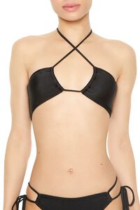 BLACK Convertible Bandeau Bikini Top, image 4