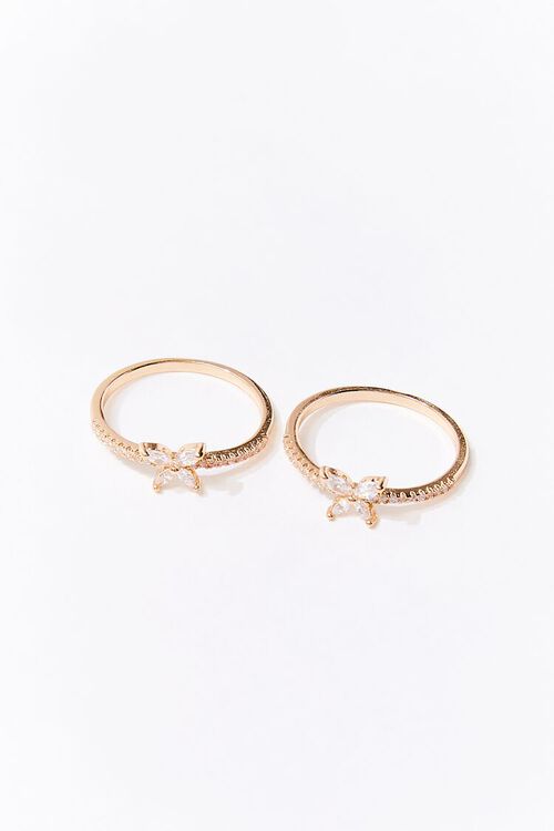GOLD Butterfly Charm Ring Set, image 2