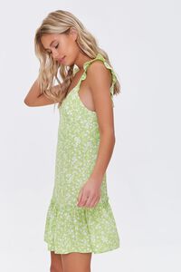 GREEN/IVORY Floral Print Flounce Mini Dress, image 2