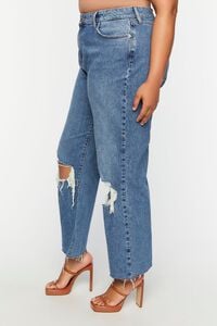 MEDIUM DENIM Plus Size 90s-Fit Distressed Jeans, image 6