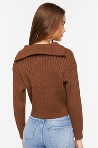 CHOCOLATE Ribbed Half-Zip Sweater, image 3