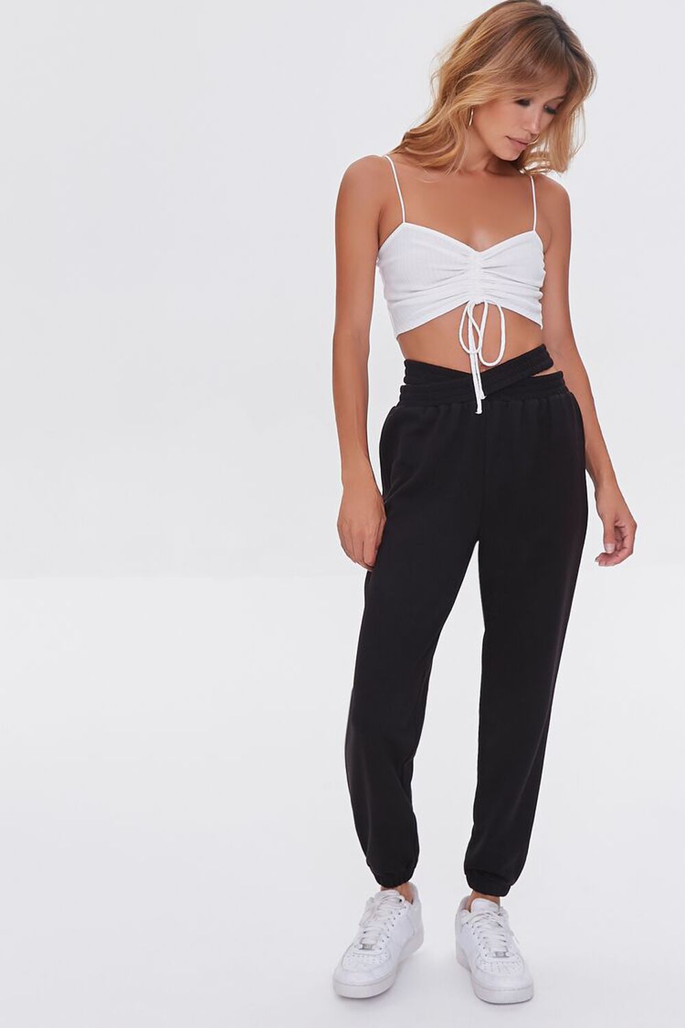 BLACK Crisscross French Terry Joggers, image 1