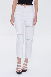 WHITE Distressed Mom Jeans, image 2