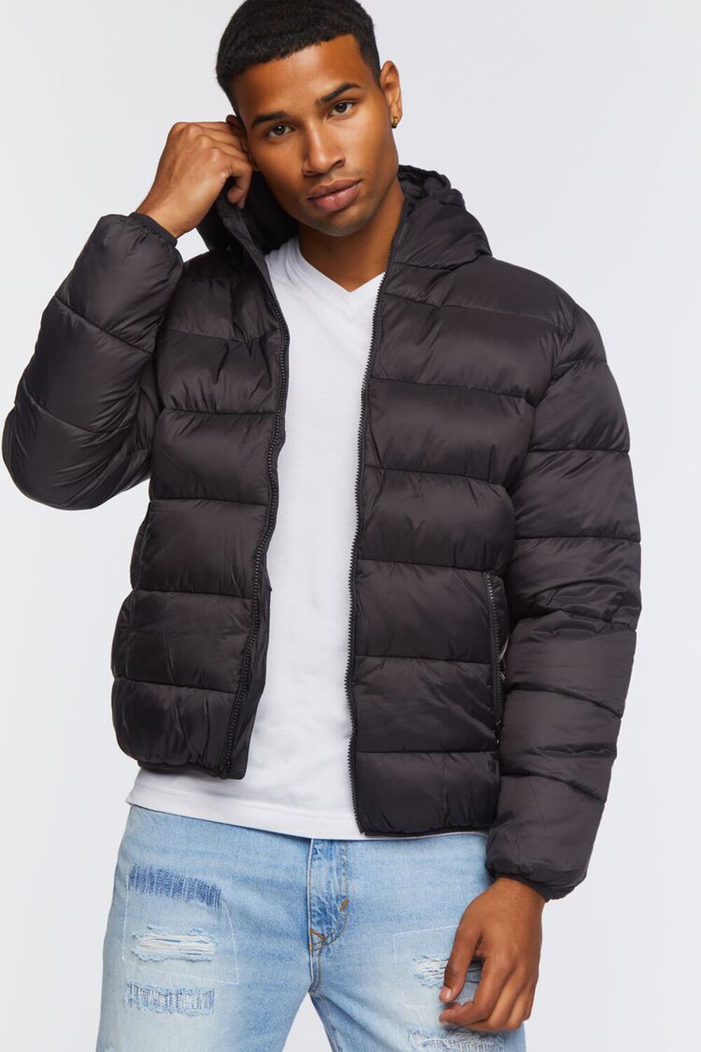 Hooded Zip-Up Puffer Jacket