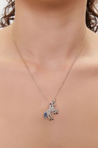 GOLD/MULTI Unicorn Pendant Chain Necklace, image 1