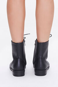 Faux Leather Lace-Up Booties, image 3