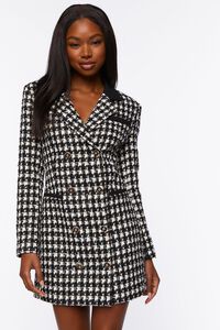 Milan Tweed Double Breasted Blazer Dress in Black Tweed | Size Large | 100% Cotton | American Threads