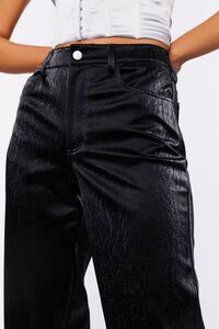 BLACK Faux Leather Straight-Leg Pants, image 6