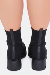 BLACK Lug-Sole Sock Booties (Wide), image 3