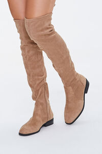TAUPE Over-the-Knee Slouchy Boots, image 1