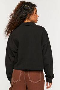 BLACK French Terry Cropped Jacket, image 3