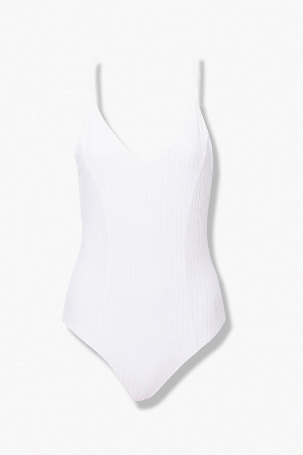 WHITE Lace-Back Cutout Bodysuit, image 1