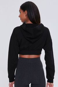BLACK French Terry Cropped Hoodie, image 3
