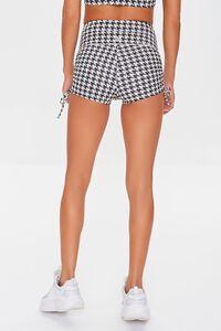 BLACK/CREAM Active Houndstooth Ruched Shorts, image 4