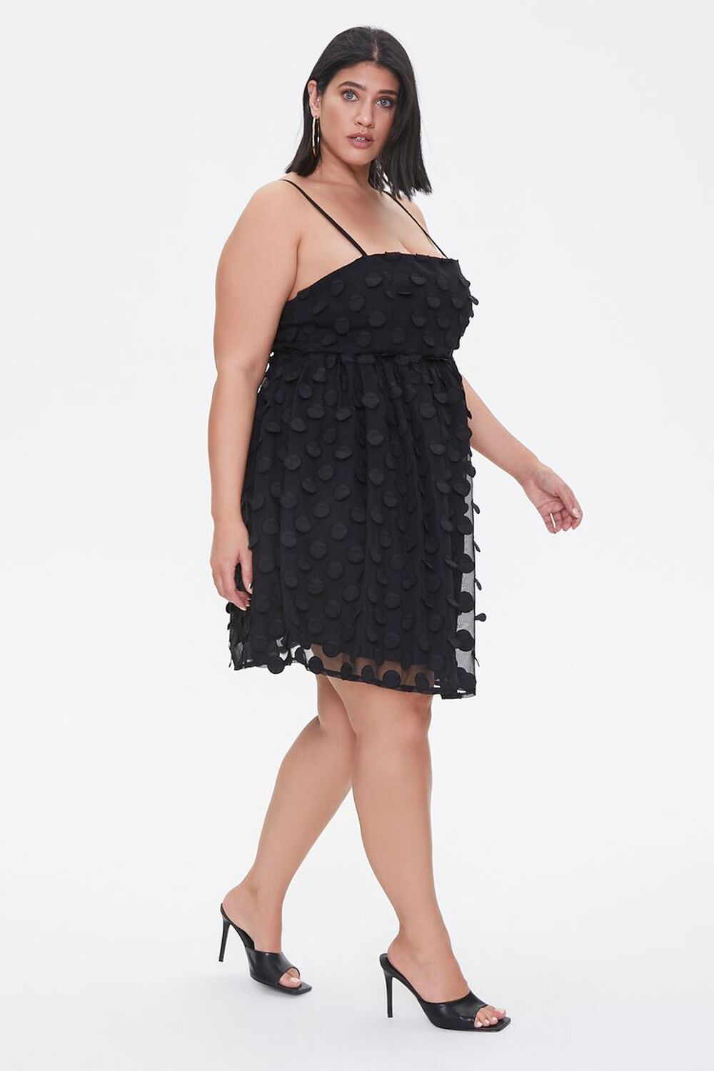 Plus Size Polka Dot-Embellished Cami Dress, image 2