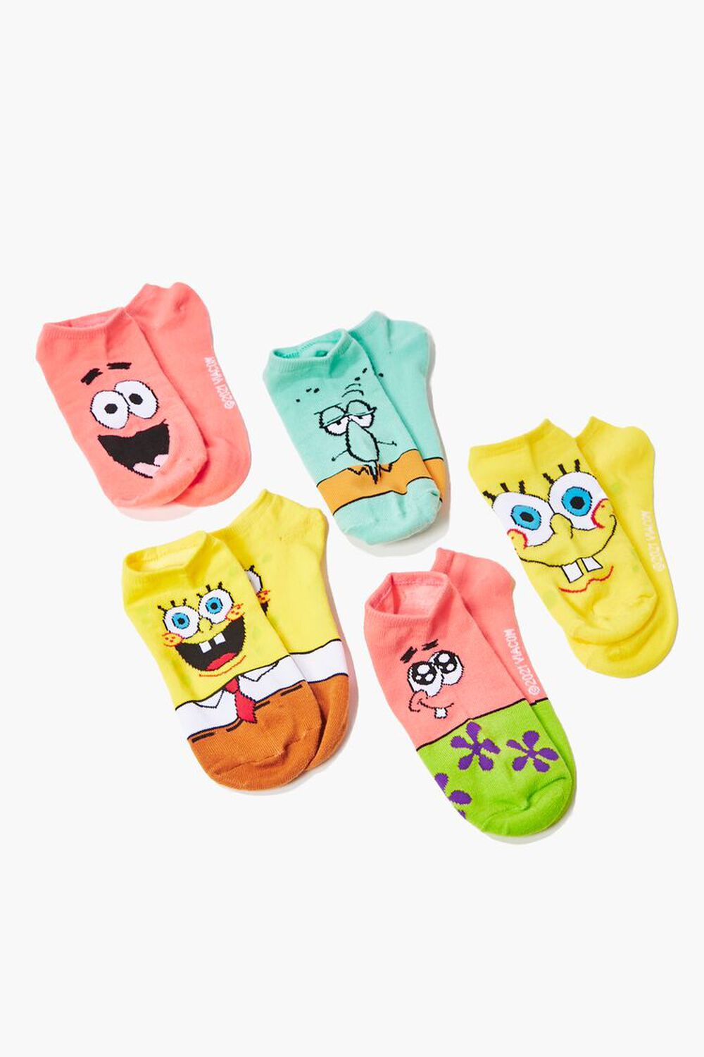 YELLOW/MULTI SpongeBob SquarePants Ankle Sock Set - 5 pack, image 1
