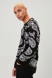 BLACK/WHITE Paisley Long-Sleeve Sweater, image 3