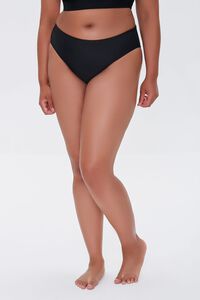 BLACK Plus Size High-Rise Bikini Bottoms, image 2