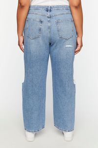 MEDIUM DENIM Plus Size Destroyed 90s-Fit Jeans, image 3