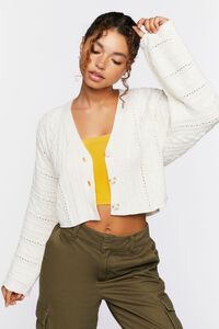 VANILLA Cable Knit Cardigan Sweater, image 1