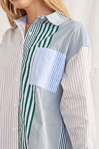 GREEN/MULTI Poplin Striped Shirt Dress, image 5