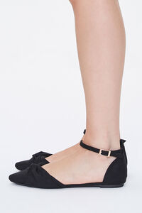 BLACK Twisted Faux Suede Flats, image 2