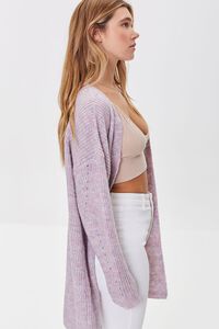 LAVENDER Marled Open-Front Cardigan Sweater, image 2