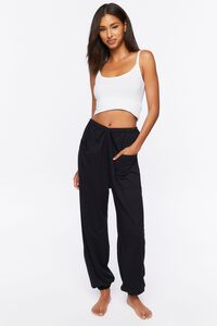 BLACK French Terry Lounge Joggers, image 5
