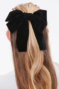 BLACK Bow Barrette Hair Clip, image 2