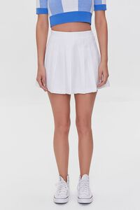 WHITE Pleated Mini Skirt, image 2