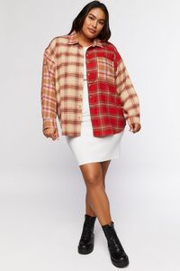 RED/MULTI Plus Size Reworked Plaid Shirt, image 4