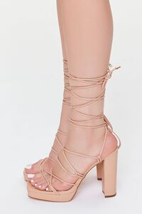 NUDE Faux Leather Lace-Up Block Heels, image 2