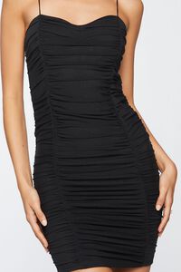 BLACK Ruched Sweetheart Mini Dress, image 5