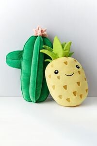YELLOW/GREEN Pineapple Plush Throw Pillow, image 1