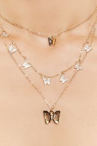 GOLD Butterfly Charm Necklace Set, image 2
