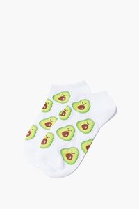 WHITE/MULTI Avocado Print Ankle Socks, image 2