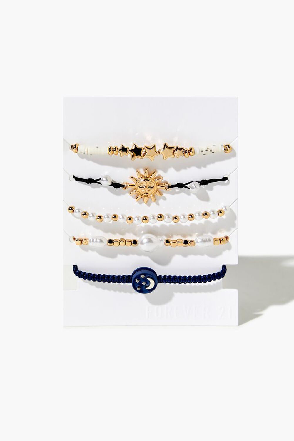 BLUE/GOLD Sun & Moon Bracelet Set, image 1