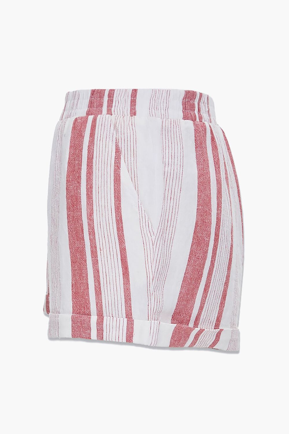WHITE/RED Striped Linen-Blend Shorts, image 2