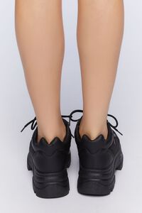 BLACK Low-Top Lug Sole Sneakers, image 3