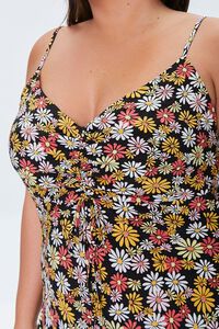 BLACK/MULTI Plus Size Floral Print Midi Dress, image 5