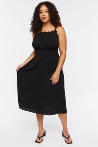 BLACK Plus Size Lace-Back Cami Midi Dress, image 4