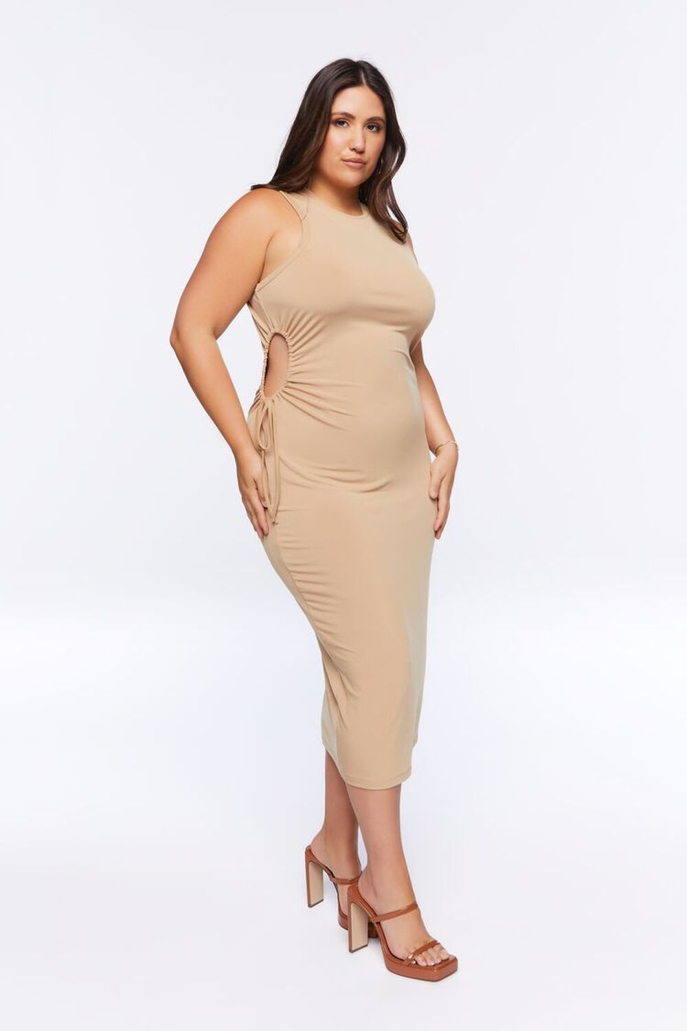 SAFARI Plus Size Cutout Midi Dress, image 2