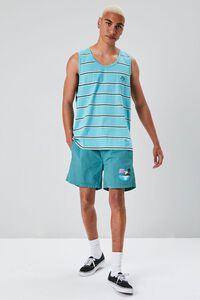 TEAL/MULTI Embroidered Earth Striped Tank Top, image 4